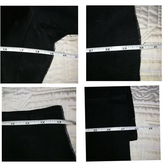 Vintage 80s Black Suede Leather Blazer & Knee Length Skirt 2 Piece Skirt Suit M - Picture 14 of 16